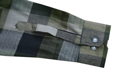 KONUSTEX PATRON Camicia Quadri in Cotone e Poliestere, Doppia Tasca con Zip, 140-150gsm