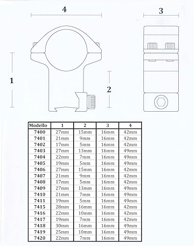 KONUS | STEEL 30 mm - HIGH Set di Anelli di Montaggio per Ottiche in Acciaio di Alta Qualità