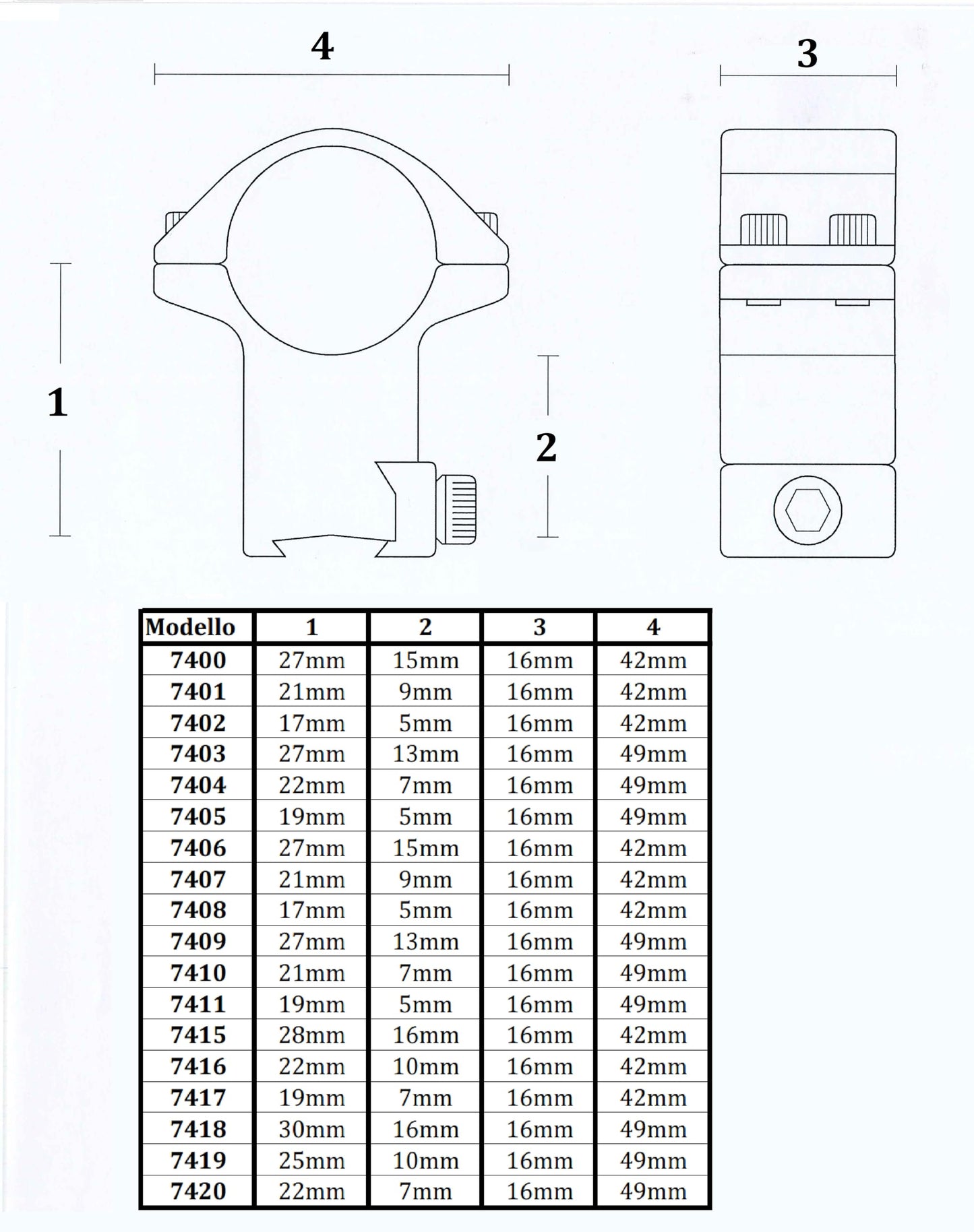 KONUS | STEEL 30 mm - MEDIUM Set di Anelli di Montaggio per Ottiche in Acciaio di Alta Qualità