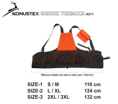 Gilet Zaino da caccia KONUSTEX GENIOX Trisacca regolabile #320 - OnTheRoad.shop - KONUSTEX